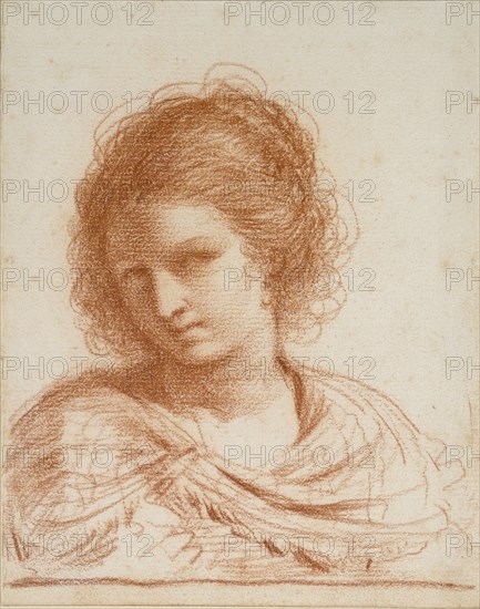 Head of a Young Woman, 1550-1666. Artist: Guercino.