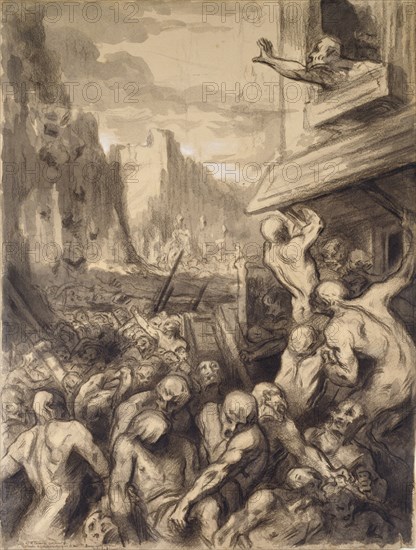 The Destruction of a City, mid 19th century. Artist: Honore Daumier.