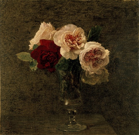 Still Life: pink and red Roses, 1886. Artist: Henri Fantin-Latour.