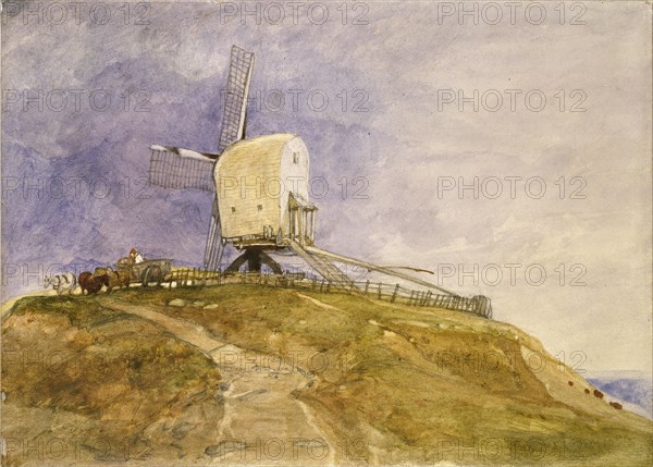A Windmill on a Hill at Eye, Suffolk, early 19th century. Artist: John Sell Cotman.