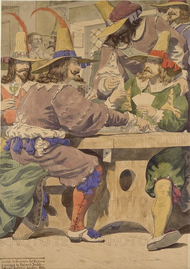 Gaming, mid 19th century. Artist: Richard Dadd.