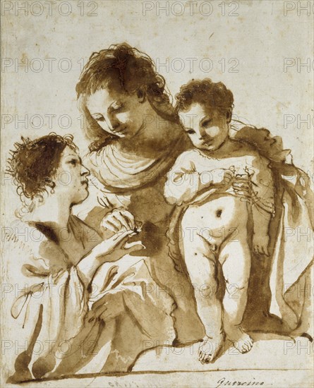 The Mystic Marriage of St Catherine, 1618-1619. Artist: Guercino.