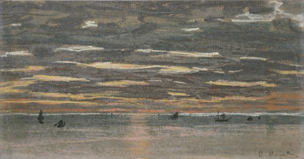 Sunset at Sea, 1865-1870. Artist: Claude Monet.