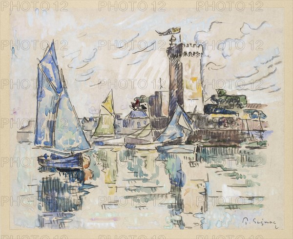 View of the Harbour at Les Sables-d'Olonne, c1920s. Artist: Paul Signac.