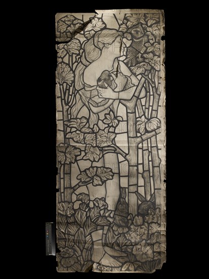 Cartoon for a Stained Glass Window of Eve, 1862. Artists: Philip Webb, Ford Madox Brown.