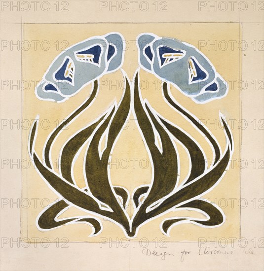 Design for a 'Minstrel Tile', late 19th century. Artist: William Morris.