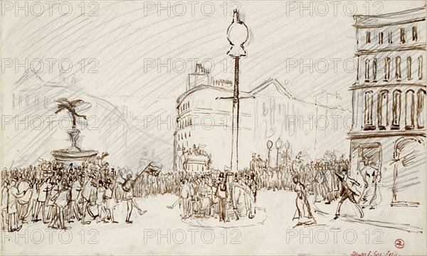 Street Scene-Piccadilly Circus, c1900s. Artist: Spencer Gore.