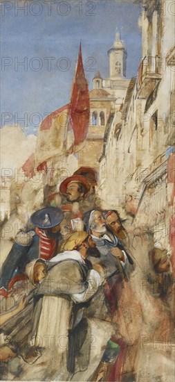 Study for the Proclamation of Don Carlos, 1834-1838. Artist: John Frederick Lewis.