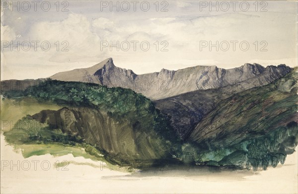 Study of a Distant Range of Mountains, 1860. Artist: William Dyce.