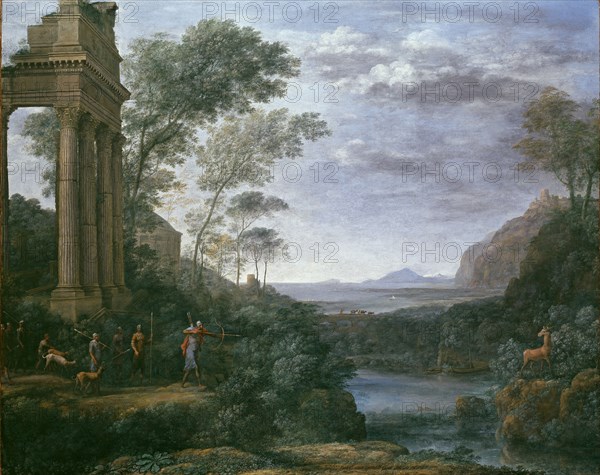 Landscape with Ascanius shooting the Stag of Sylvia, 1681-1682. Artist: Claude Lorrain.
