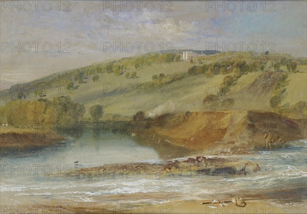 Farnley Hall, from the Junction of the Wharfe and the Washburn, 1818. Artist: JMW Turner.