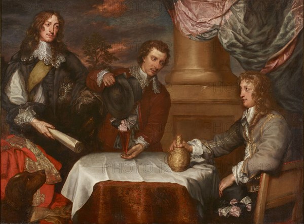 Portrait of Prince Rupert, Colonel William Legge and Colonel John Russell, 1645-1646. Creator: William Dobson.