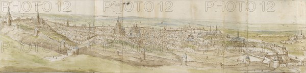 Panoramic View of Leuven from the North-West, c1550-1570. Artist: Anthonis van den Wyngaerde.