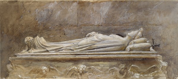 The Tomb of Ilaria del Caretto in the Duomo, Lucca, 10 August-26 September 1874. Artists: Jacopo della Quercia, John Ruskin.