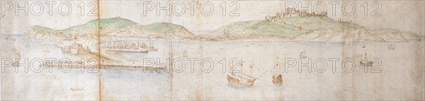 Dover from the Sea, mid 16th century Artist: Anthonis van den Wyngaerde.