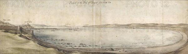 Prospect of the Bay of Tangier from the south-east, mid 17th century. Artist: Wenceslaus Hollar.