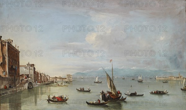 Venice: the Fondamenta Nuove with the Lagoon and the Island of San Michele, c1758. Artist: Francesco Guardi.