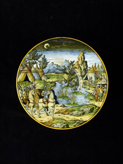 Plate, a scene from the wars between Rome and Carthage, c1550-1560. Artist: Fontana Workshop.