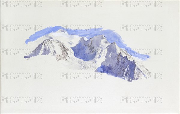 Mont Blanc from Saint-Martin-sur-Arve, October 1874. Artist: John Ruskin.