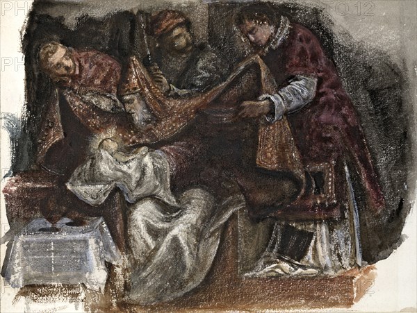 Study from Tintoretto's Circumcision in the Scuola Grande di San Rocco, 1862. Artist: Sir Edward Coley Burne-Jones.