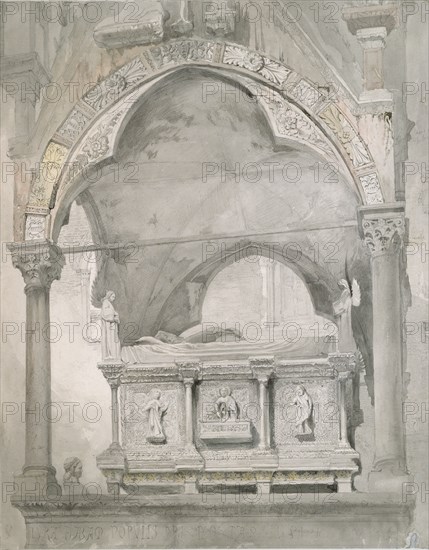 Study for the Tomb of Mastino II della Scala at Verona, 1852 Artist: John Ruskin.