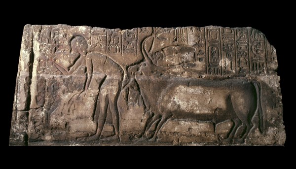 Sandstone block carved in sunken relief, 1333-1323 BC. Artist: Unknown.