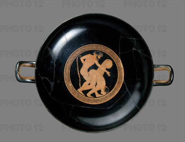 Athenian red-figure cup, man and woman making love, c480BC. Artist: Briseis Painter.