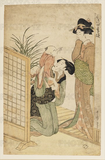 Mother, child, and nurse, c1800. Artist: Kitagawa Utamaro.