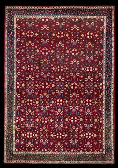 Mughal carpet with floral pattern, late 17th century. Artist: Unknown.