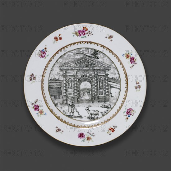 Oxford plate, c1755. Artist: Michael Burghers.