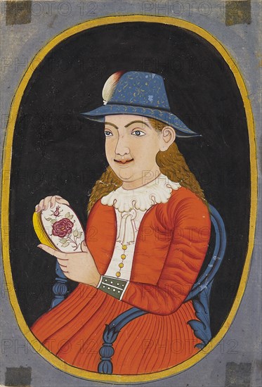 European, probably Dutch, woman holding an enamelled box, 18th-19th century. Artist: Unknown.