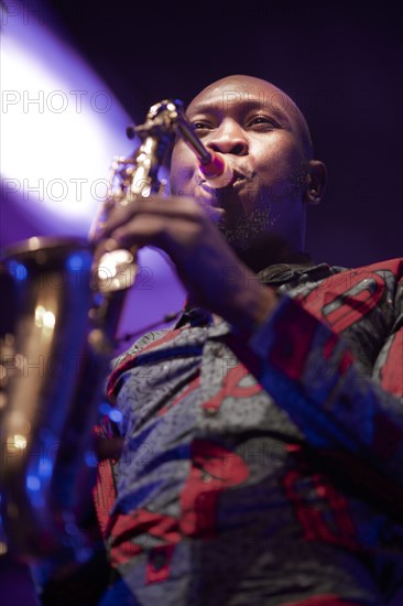 Seun Kuti, 2018. Artist: Alan John Ainsworth.