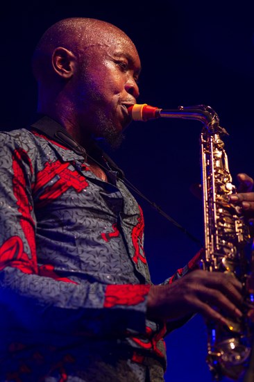 Seun Kuti, 2018. Artist: Alan John Ainsworth.