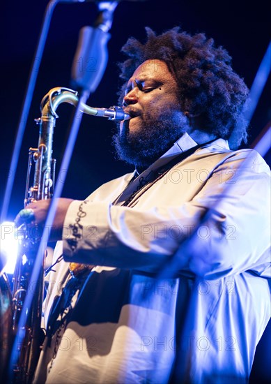 Kamasi Washington, 2018. Artist: Alan John Ainsworth.