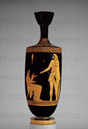 Attic red-figure lekythos with image of Heracles, Dianeira and Hyllos, 5th century BC. Artist: Villa Giulia Painter.