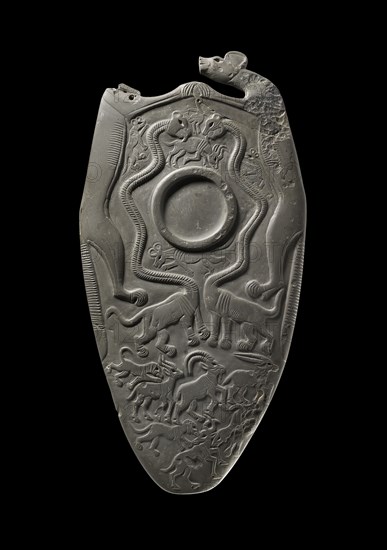 Siltstone palette (The Two Dog Palette), Predynastic - Early Dynastic, c3300 - 3100 BC. Artist: Unknown.