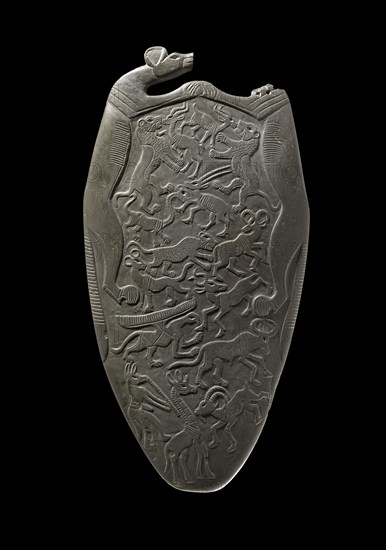 Siltstone palette (The Two Dog Palette), Predynastic - Early Dynastic, c3300 - 3100 BC. Artist: Unknown.
