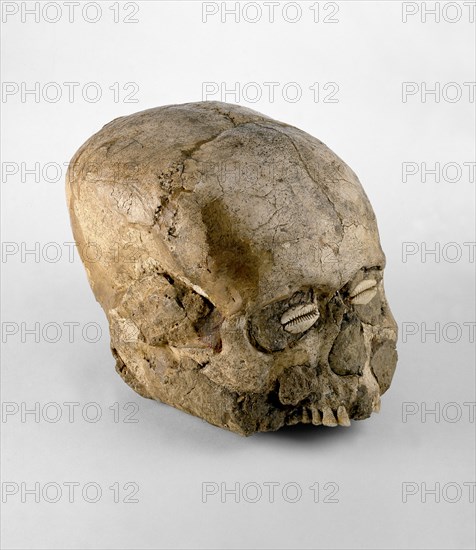 Skull (Jericho Skull), Pre-pottery Neolithic B, 7300-6300 BC Artist: Unknown.