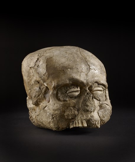 Skull (Jericho Skull), Pre-pottery Neolithic B, 7300-6300 BC Artist: Unknown.