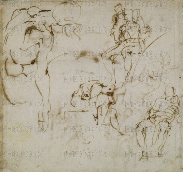 Page from a Sketch Book, c1490-1560. Artist: Michelangelo Buonarroti.