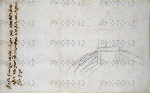 Sketch showing the Join of the Lantern and Cupola, and other Studies for St Peter's, c1490-1560. Artist: Michelangelo Buonarroti.