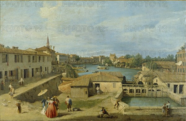 A View of Dolo on the Brenta Canal, c1725-1729. Artist: Canaletto.