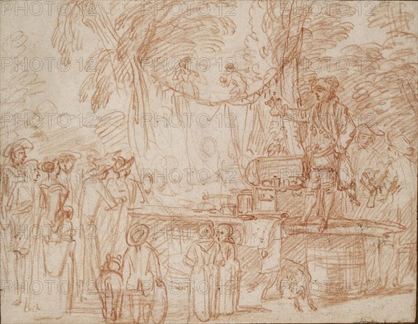 Quack Doctor selling his Wares in the open Air, c1700-1720. Artist: Jean-Antoine Watteau.