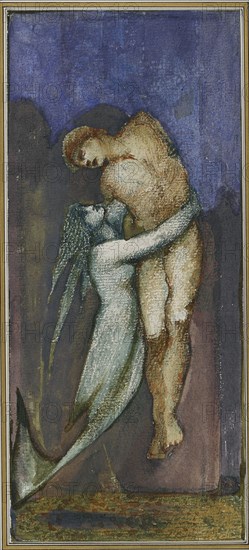 mermaid and drowned sailor from Album of forty-eight drawings, c1853-1898 Artist: Sir Edward Coley Burne-Jones.