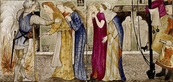 Sixteen tiles form eight illustrations of the 'Briar Rose' tale, 1862-1865. Artists: William Morris, Sir Edward Coley Burne-Jones.