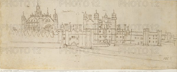 The Chapel and Gatehouse of Hampton Court Palace, c1550-1560. Artist: Anthonis van den Wyngaerde.