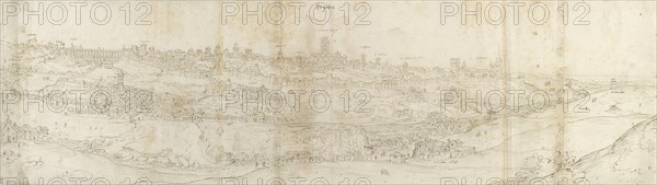 Panoramic View of Segovia from the East, c1550-1560. Artist: Anthonis van den Wyngaerde.