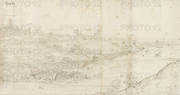 Panoramic View of Segovia from the East, c1560-1570. Artist: Anthonis van den Wyngaerde.