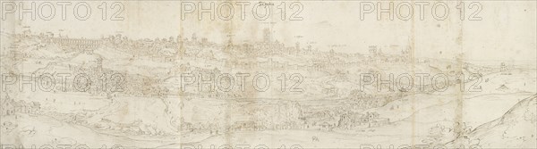 Panoramic View of Segovia from the East, c1560-1570. Artist: Anthonis van den Wyngaerde.