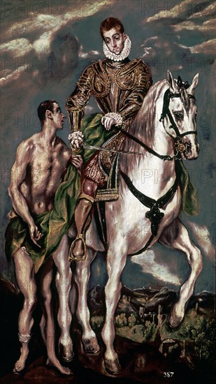 Saint Martin and the Beggar', painting by El Greco, between 1604-1614.